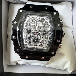 Activa ACW2305-018 Chronograph Watch Mens OS White Black Skeleton Dial Sporty